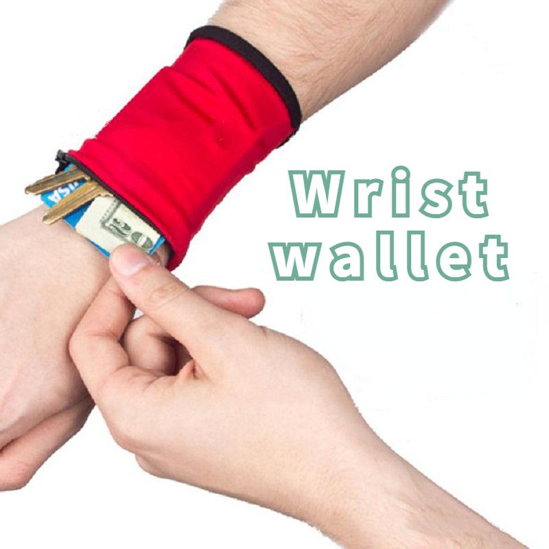 Fleece Zipper Wrist Wallet Pouch for Travel Gym Cycling