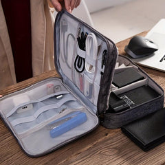 Portable Data Cable Organizer Travel Charging Headset Storage Bag