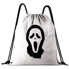 Gothic Skull Drawstring Backpack Halloween Daypack Lightweight Knapsack