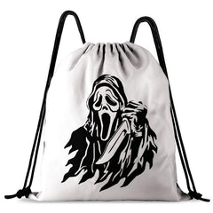 Gothic Skull Drawstring Backpack Halloween Daypack Lightweight Knapsack