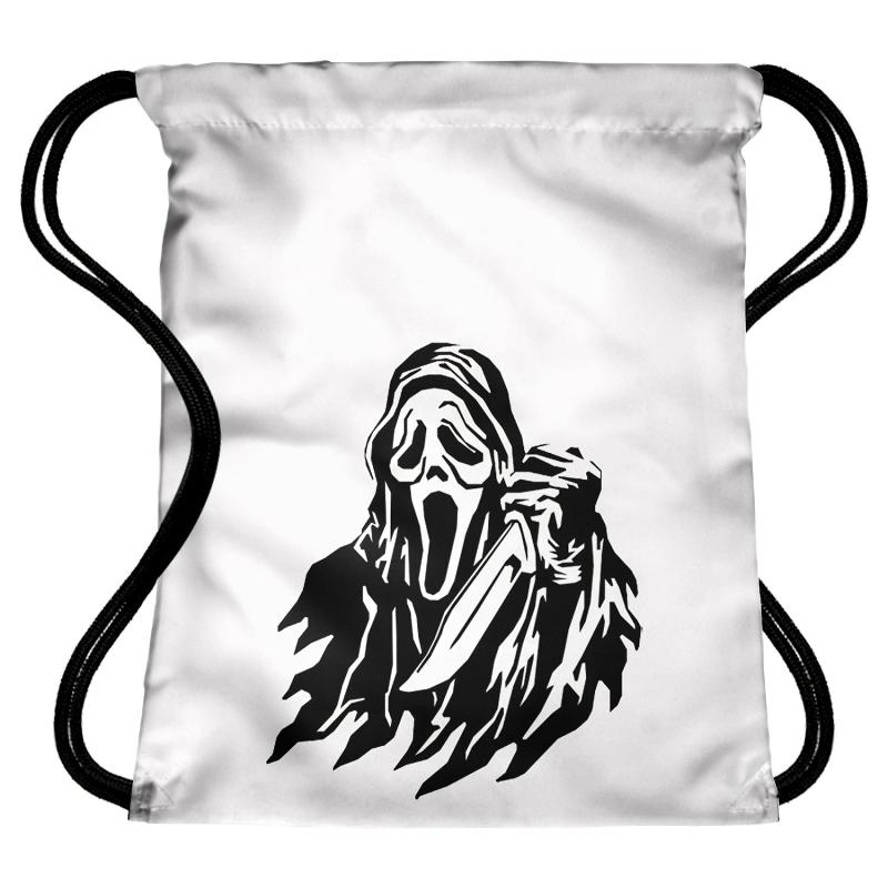 Gothic Skull Drawstring Backpack Halloween Daypack Lightweight Knapsack