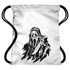 Gothic Skull Drawstring Backpack Halloween Daypack Lightweight Knapsack