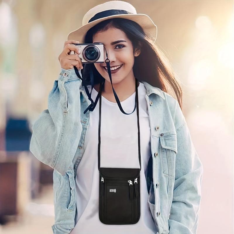 RFID Blocking Neck Passport Holder Anti Theft Travel Bag