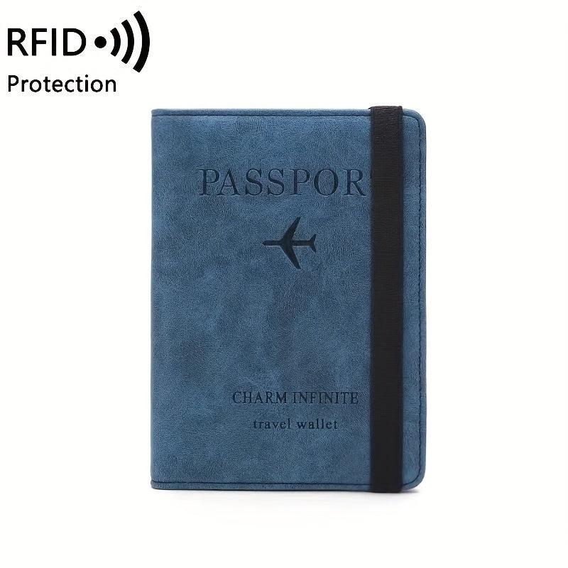 RFID Blocking PU Leather Passport Holder Card Holder
