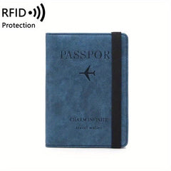 RFID Blocking PU Leather Passport Holder Card Holder