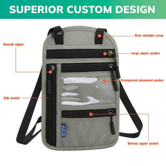 RFID Crossbody Passport Bag with Shoulder Strap