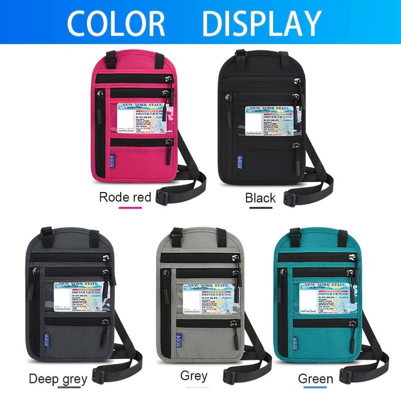 RFID Crossbody Passport Bag with Shoulder Strap