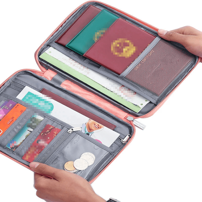Portable Travel Passport Holder Document Storage Bag