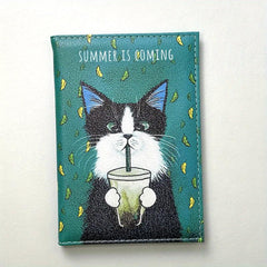 Animal Pattern PU Leather Passport Holder Travel Card Holder