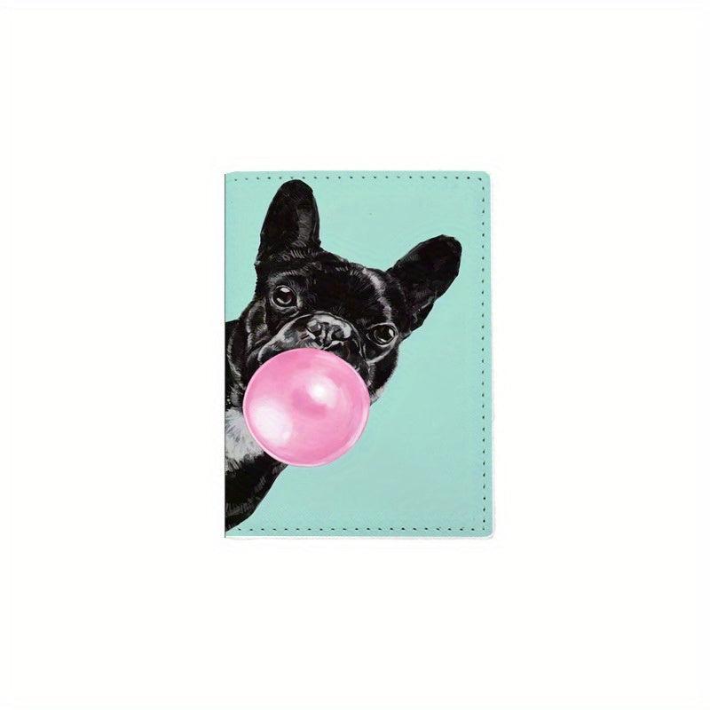 Dog Pattern Passport Bag Travel Passport Holder PU Leather Protector Cover