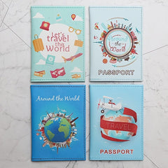 Travel World Map Passport Case PU Leather Holder