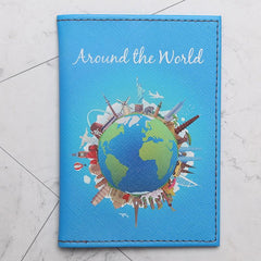 Travel World Map Passport Case PU Leather Holder