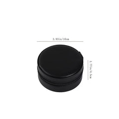 Round Travel Jewelry Box Earring Ring Box Portable Case Metal Buckle
