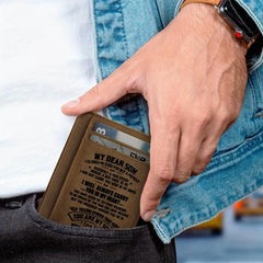 Vintage Leather Wallet Card Coin Holder for Son