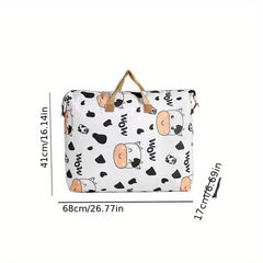 Cartoon Pattern Storage Bag Lightweight Dustproof Organizer With Handles