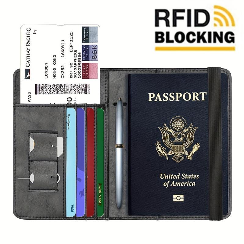 RFID Anti-theft Passport Holder PU Leather Classic Travel Holder
