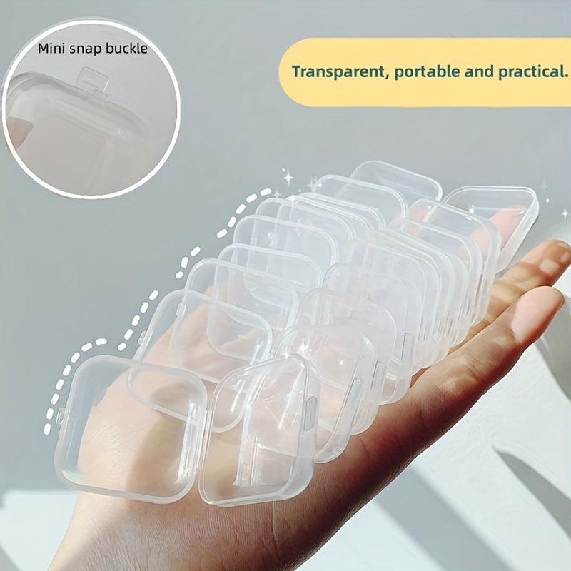 10pcs Clear Plastic Box Jewelry & Earplugs Storage Case with Lid