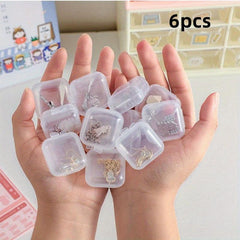 10pcs Clear Plastic Box Jewelry & Earplugs Storage Case with Lid