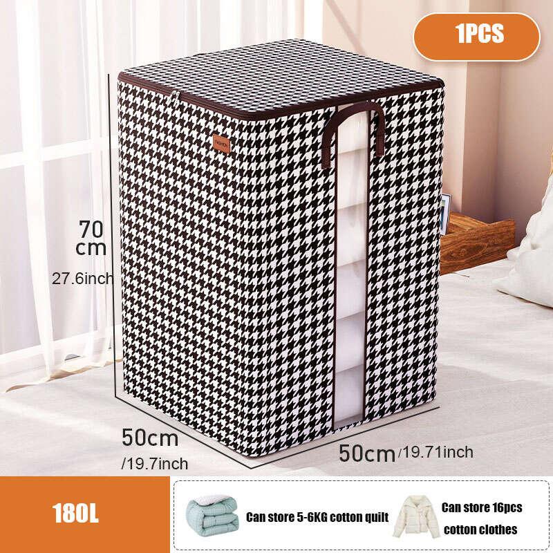 Large Capacity Houndstooth Print Bag Organizer