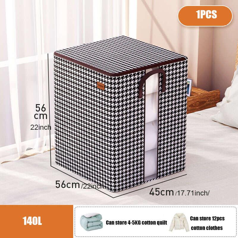 Large Capacity Houndstooth Print Bag Organizer
