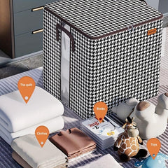 Large Capacity Houndstooth Print Bag Organizer