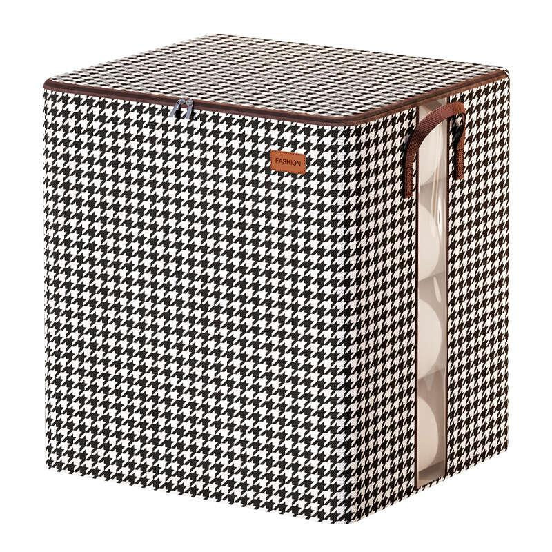 Large Capacity Houndstooth Print Bag Organizer