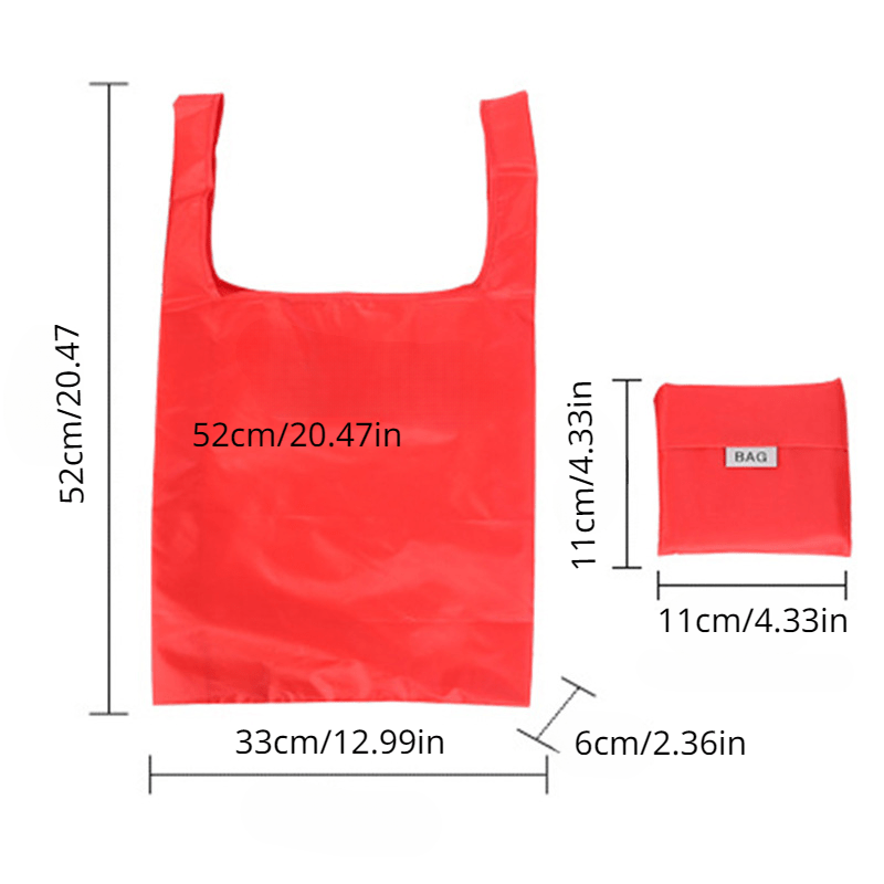 Large Capacity Tote Bag Dacron Foldable Portable Reusable Grocery Bag