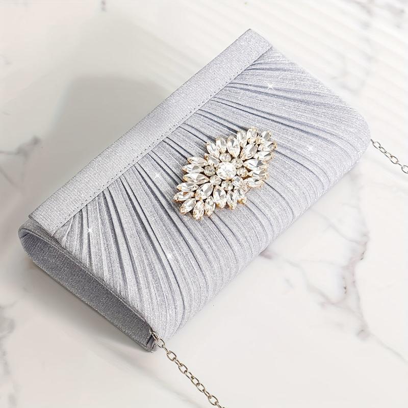 Glitter Rhinestone Evening Bag Dinner Clutch Purse Wedding Party Prom