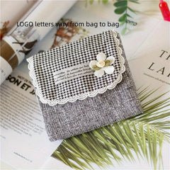 Flower Pattern Linen Napkin Storage Bag and Coin Purse