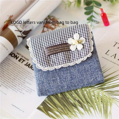 Flower Pattern Linen Napkin Storage Bag and Coin Purse