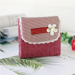 Flower Pattern Linen Napkin Storage Bag and Coin Purse