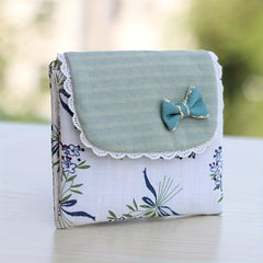 Flower Pattern Linen Napkin Storage Bag and Coin Purse