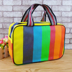 Rainbow Bath Toiletry Bag Portable Woven Cosmetic Bag