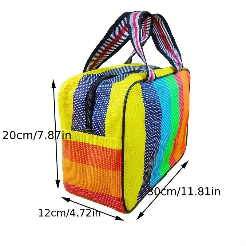 Rainbow Bath Toiletry Bag Portable Woven Cosmetic Bag