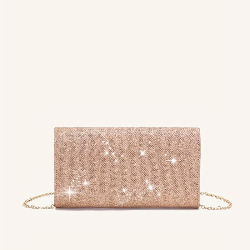 Glitter Evening Clutch Bag Dinner Purse For Wedding Party Prom