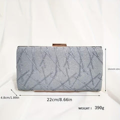 Stylish Clutch Wallet Evening Bag with Chain Strap
