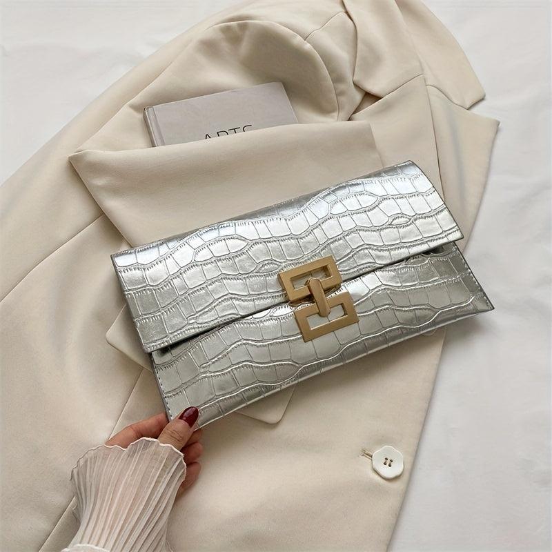 Crocodile Embossed Clutch Wallet Coin Purse for Party