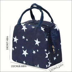 Cartoon Pattern Lunch Handbag Zipper Portable Storage Satchel Bag
