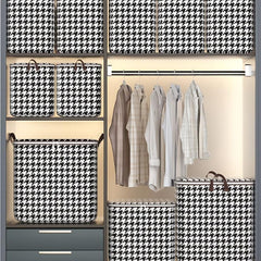 Large Capacity Houndstooth Print Bag Dustproof Zipper Organizer