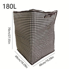 Large Capacity Houndstooth Print Bag Dustproof Zipper Organizer