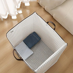 Large Capacity Houndstooth Print Bag Dustproof Zipper Organizer