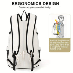Large Capacity Preppy Backpack College School Daypack Casual Travel Knapsack