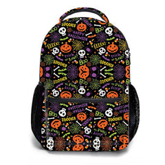 Halloween Pumpkin Skull Print Backpack for Students