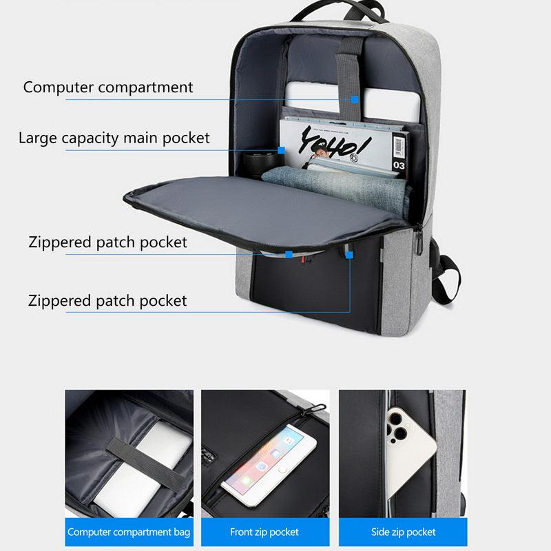 Waterproof Business Backpack USB Charging Port School Laptop Large Capacity Men