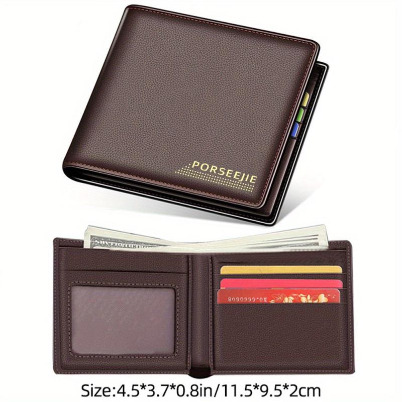 Men's PU Leather Short Wallet Retro Casual Ultra thin Wallet