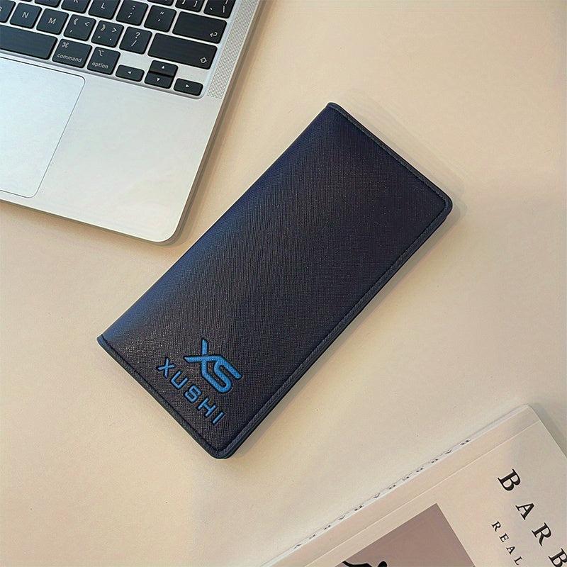 Men's Letter Embossed Long Wallet Money Clip