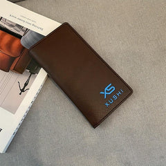 Men's Letter Embossed Long Wallet Money Clip