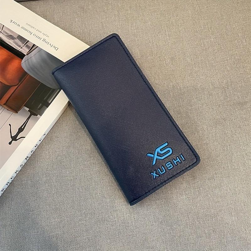 Men's Letter Embossed Long Wallet Money Clip