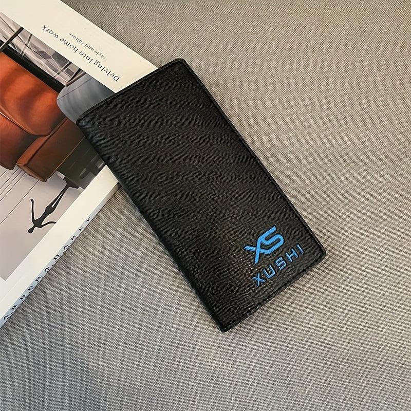 Men's Letter Embossed Long Wallet Money Clip