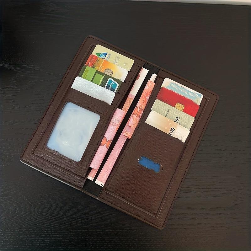 Men's Letter Embossed Long Wallet Money Clip